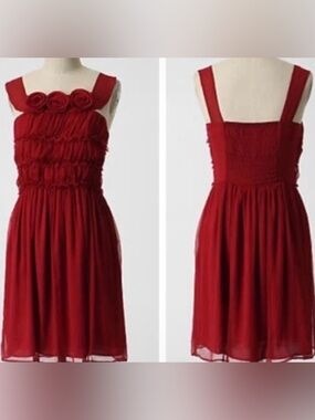 Anthropologie Burlapp "Garnet Glow" Dress Size 0 C25-008